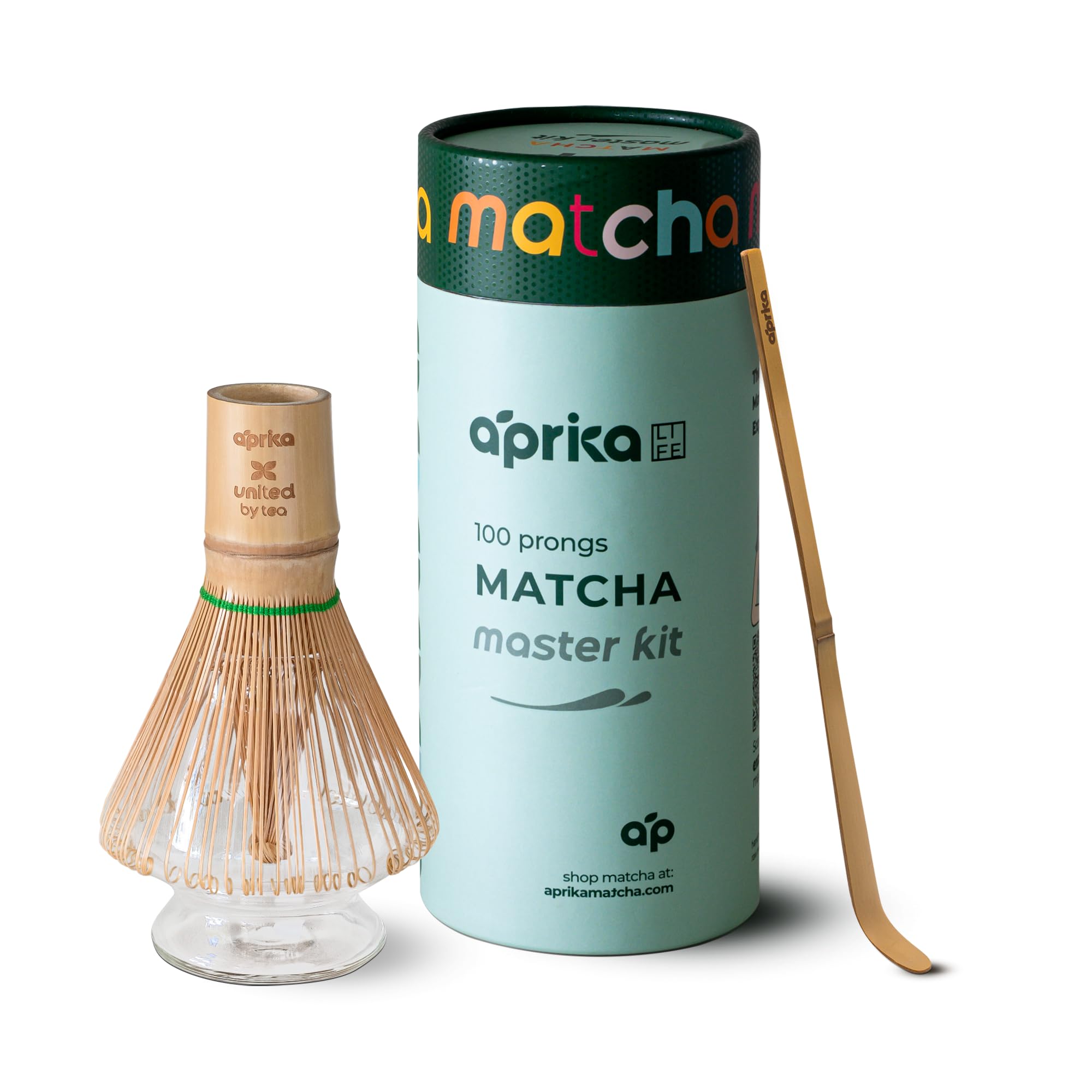 Japanese Ceremonial Matcha Powder 100g Matcha Whisk Holder Bundle by Aprika Life — view 6