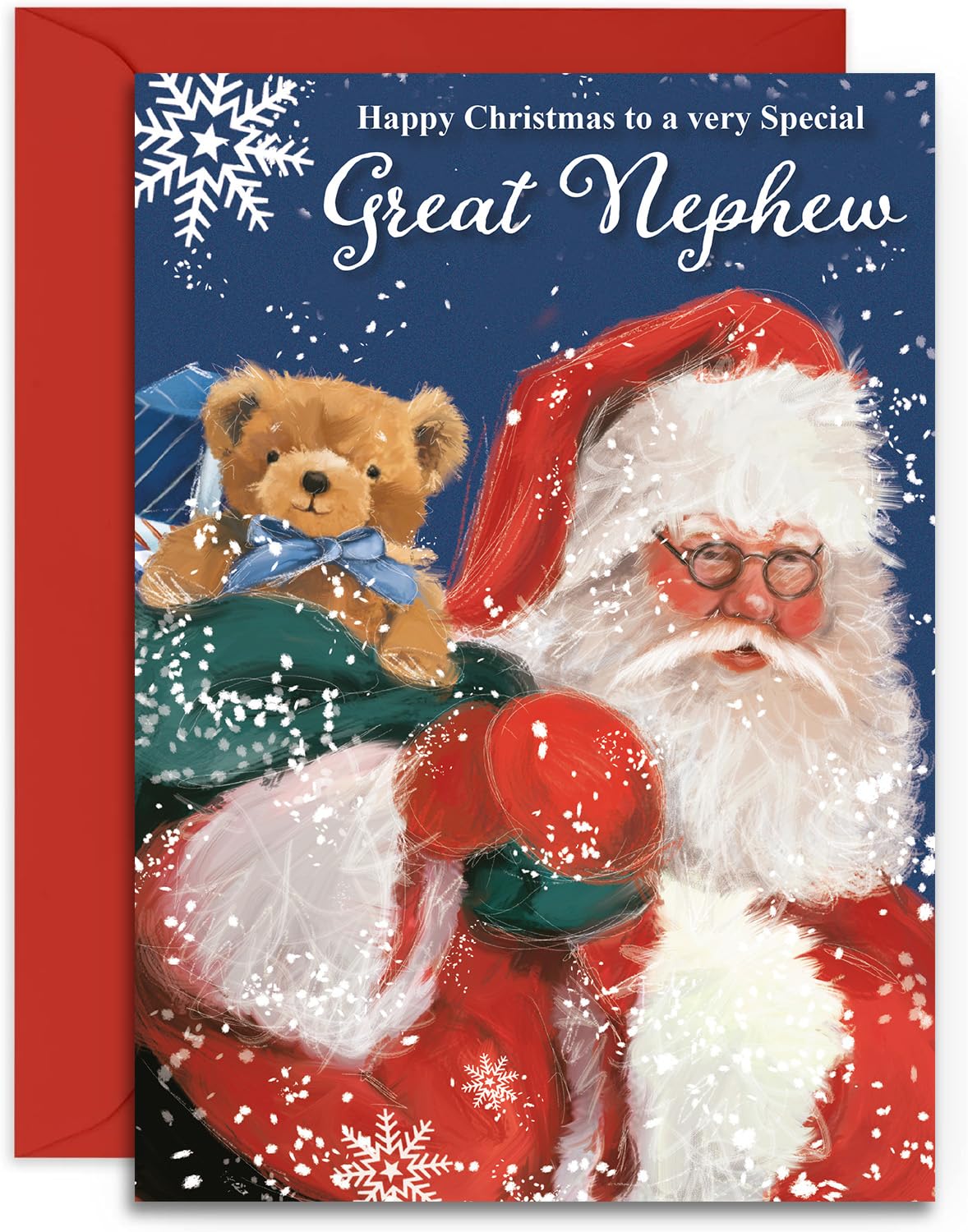 Olivia Samuel Weihnachtskarte „Great Nephew“ – A5, 300 G/m², Mit Glänzender Oberfläche & Umschlag