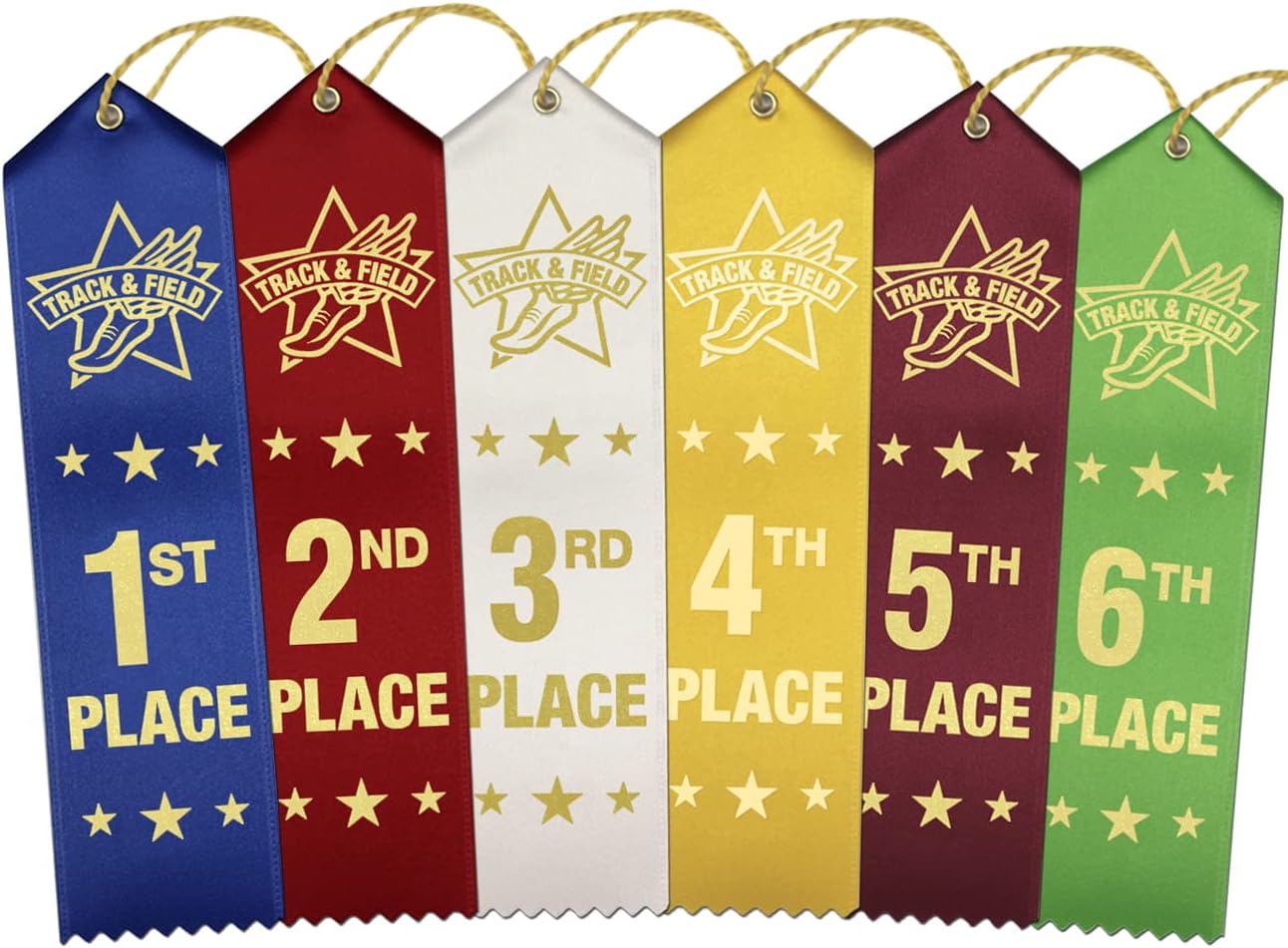 RibbonsNow Track & Field Ribbons 1st 6th Place, 72 Total