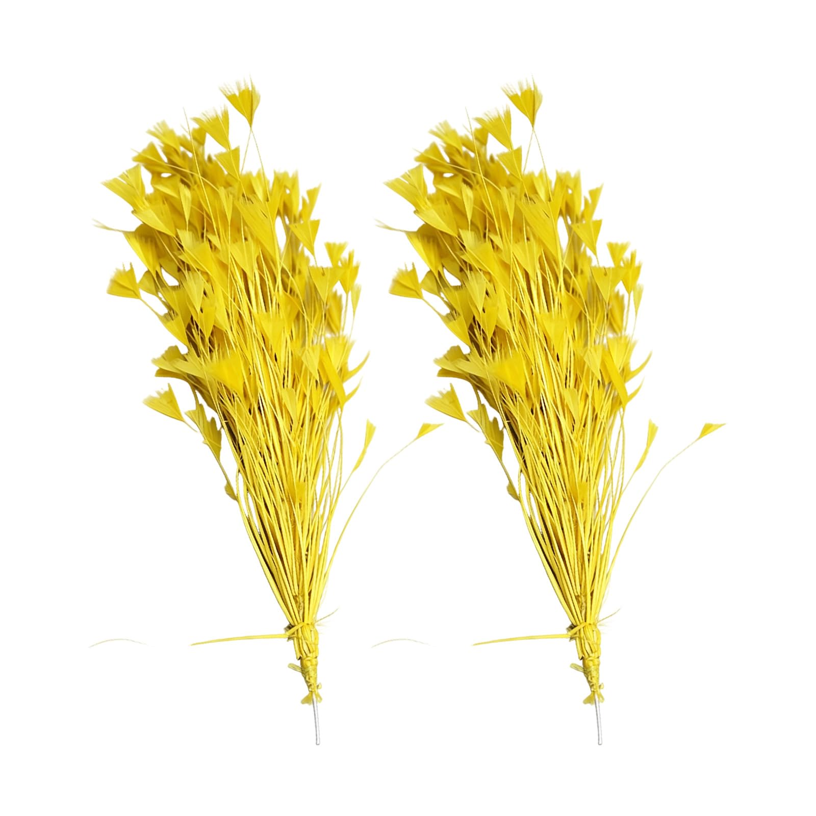 Zeiwohndc Yellow Artificial Plumage Embellishments Set Of 2 For Clothing Sewing And Home Decoration Celebratory Down Embellishments