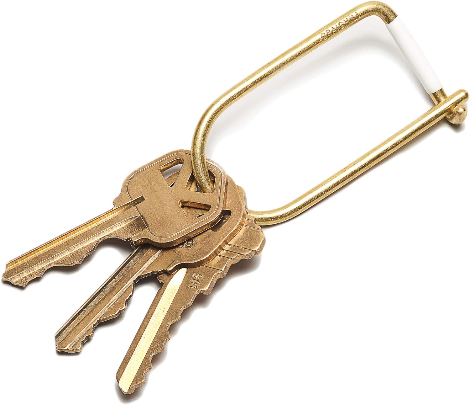 Craighill Wilson Brass Keyring - 2” Carabiner Keychain Clip, Key Ring for Car Keys, Lightweight, D Ring Key Organizer