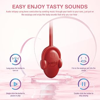Amos Music Lollipop Candy, Audio Singing Lollipop, Unique Gift for Friends, Individually Wrapped Natural Watermelon Flavor (1 Pack)