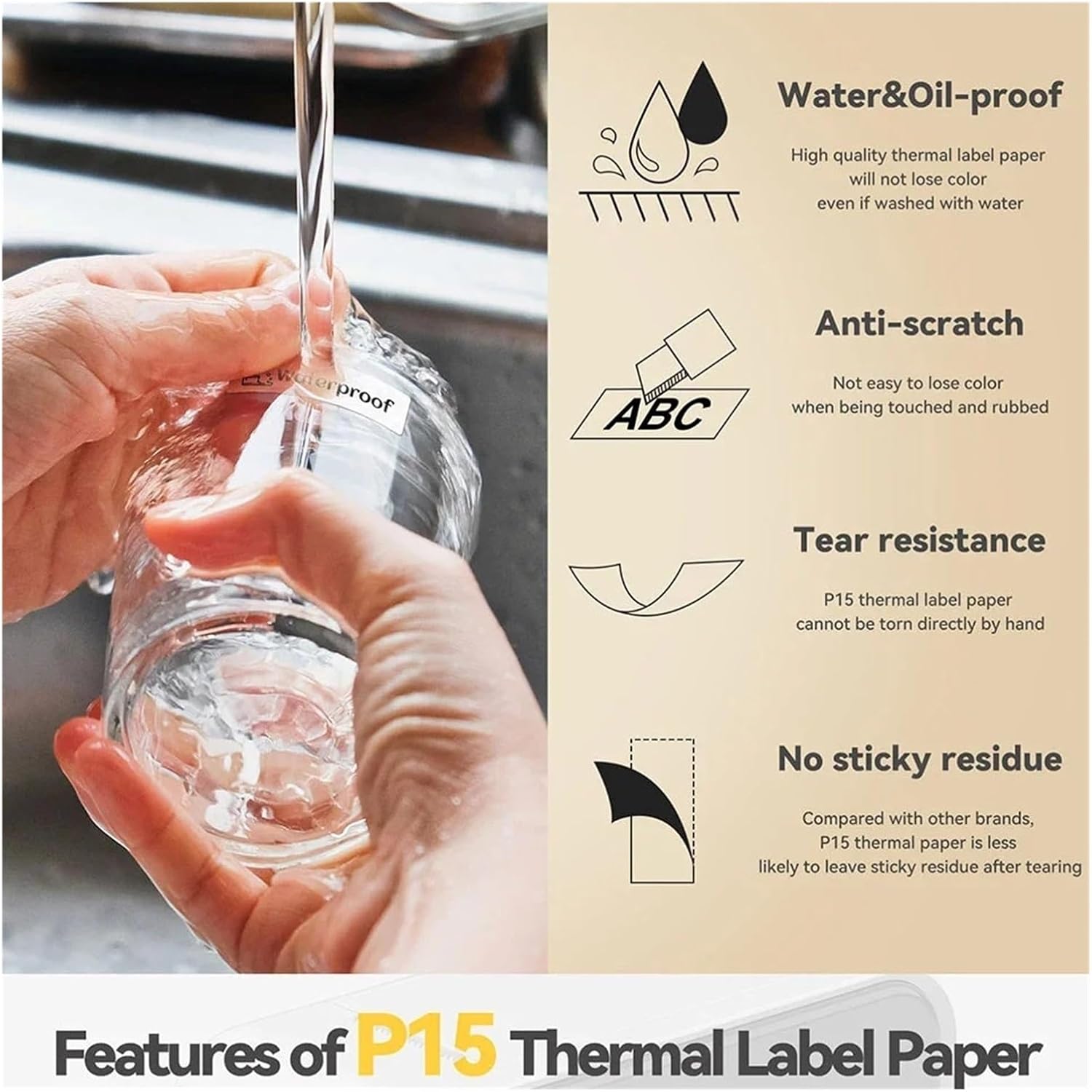 ラベルプリンター ポータブルミニプリンター P15 ラベルプリンターインク不要 Bluetooth サーマルプリンター粘着ラベラー