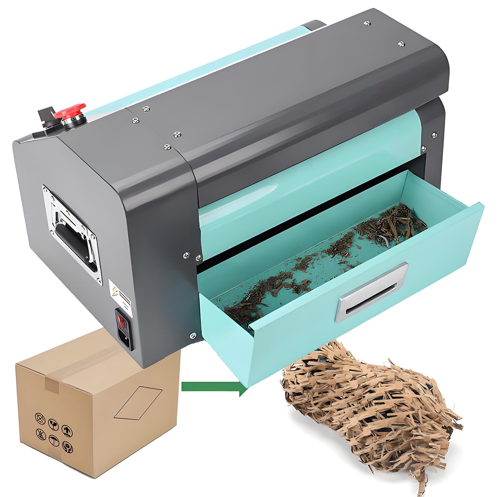 HuanSebesity Multi-functional Corrugated Box Cutter,Industrial Cardboard Shredder with Rotary Switch,Honeycomb Mesh Strip Cutter for Packaging Material Repurposing