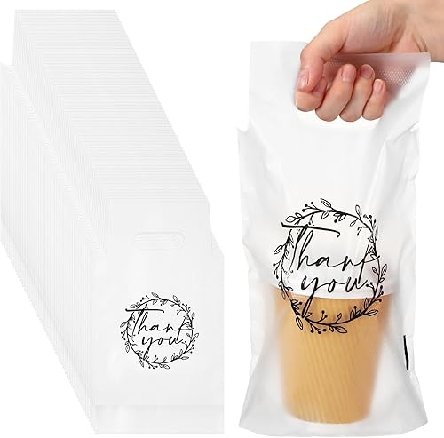 1000 bolsas portadoras de bebidas para entrega, bolsa de polietileno para beber, bolsas de embalaje de agradecimiento, bolsas para vasos a granel,