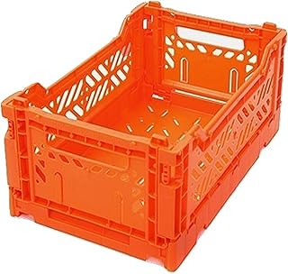 AY-KASA Collapsible Storage Bin Container Basket Tote, Folding Basket CRATE Container : Storage, Kitchen, Houseware Utility Basket Tote Crate Mini-BOX (ORANGE)