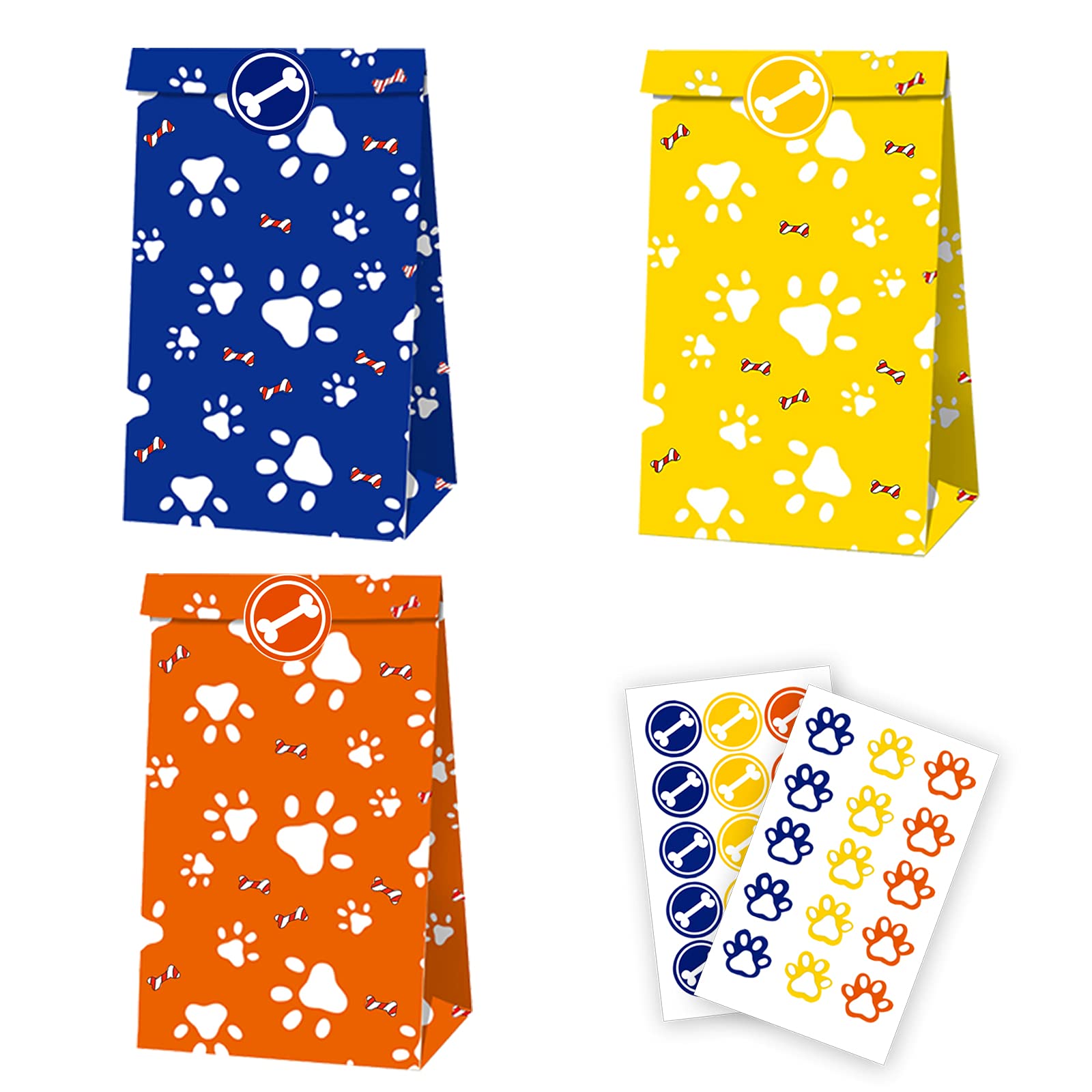 Buy 24 PCS Cute Dog Paw Prints Paper Gift Goody Bags with 30 PCS Dog