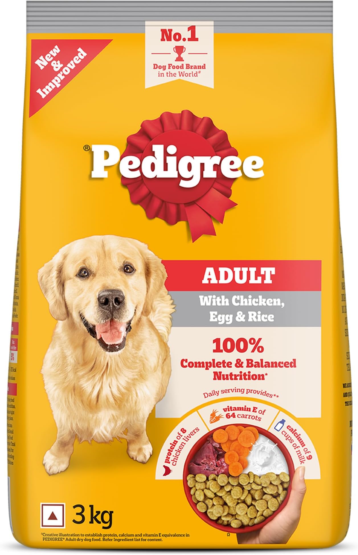 Pedigree Chicken, Egg & Rice, 3kg