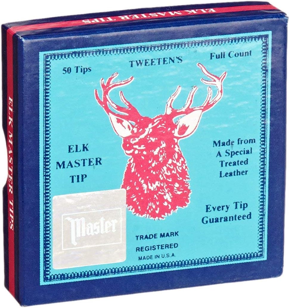 Tweeten Elk Master Soft Leather Billiard/Pool Cue Tips, Box of 50 (12 mm, 13 mm and 14 mm)