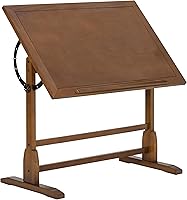 Studio Designs Vintage Drafting Table: Solid Wood Adjustable Angle Desk with Pencil Groove & Ledge, 42x30 Workspace