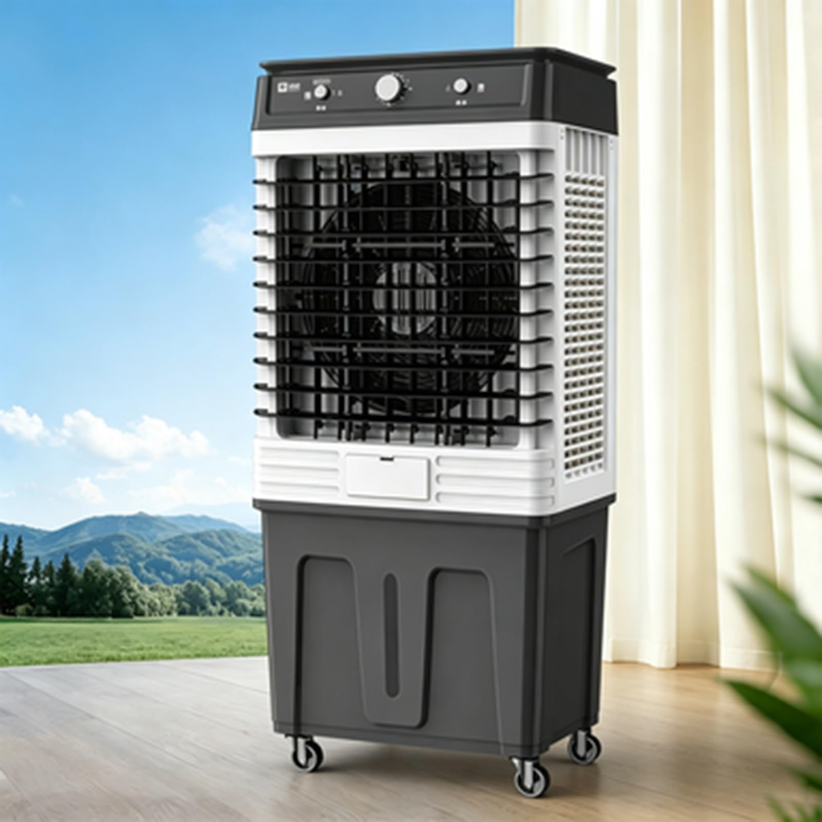 Evaporative Air Cooler, Portable Mobile Water Cooling Swamp Cooler