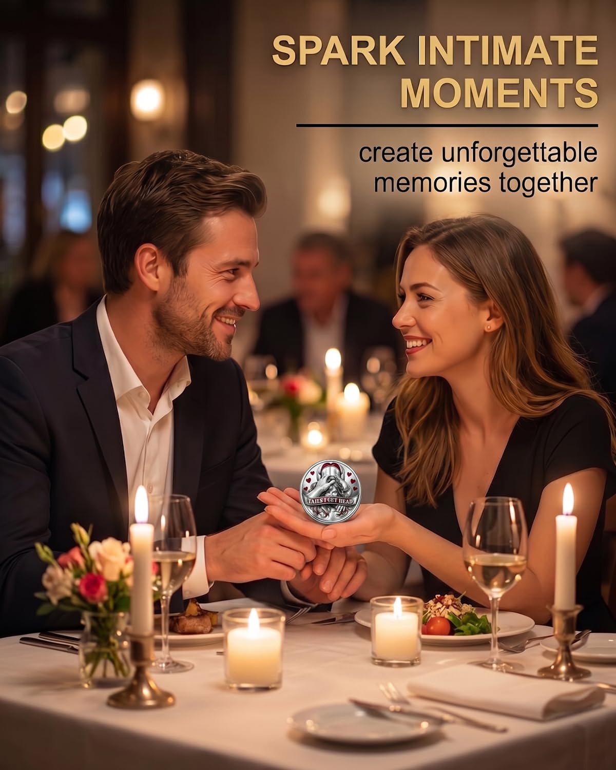 Moneda de Desafío para Parejas 1 Unidad Moneda Conmemorativa con Relieve 3D Regalo Divertido para Parejas Decisión Romántica Momentos Lúdicos San Valentín Aniversario