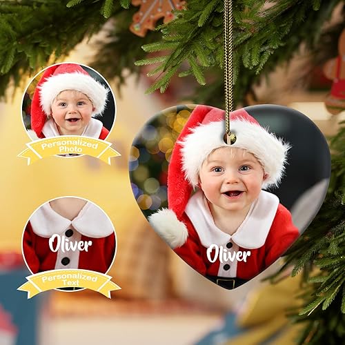 Miniatura 3 de Adornos personalizados para la primera Navidad del bebé 2023  Adorno de cerámica de recuerdo de la primera Navidad del bebé, regalo para bebé recién