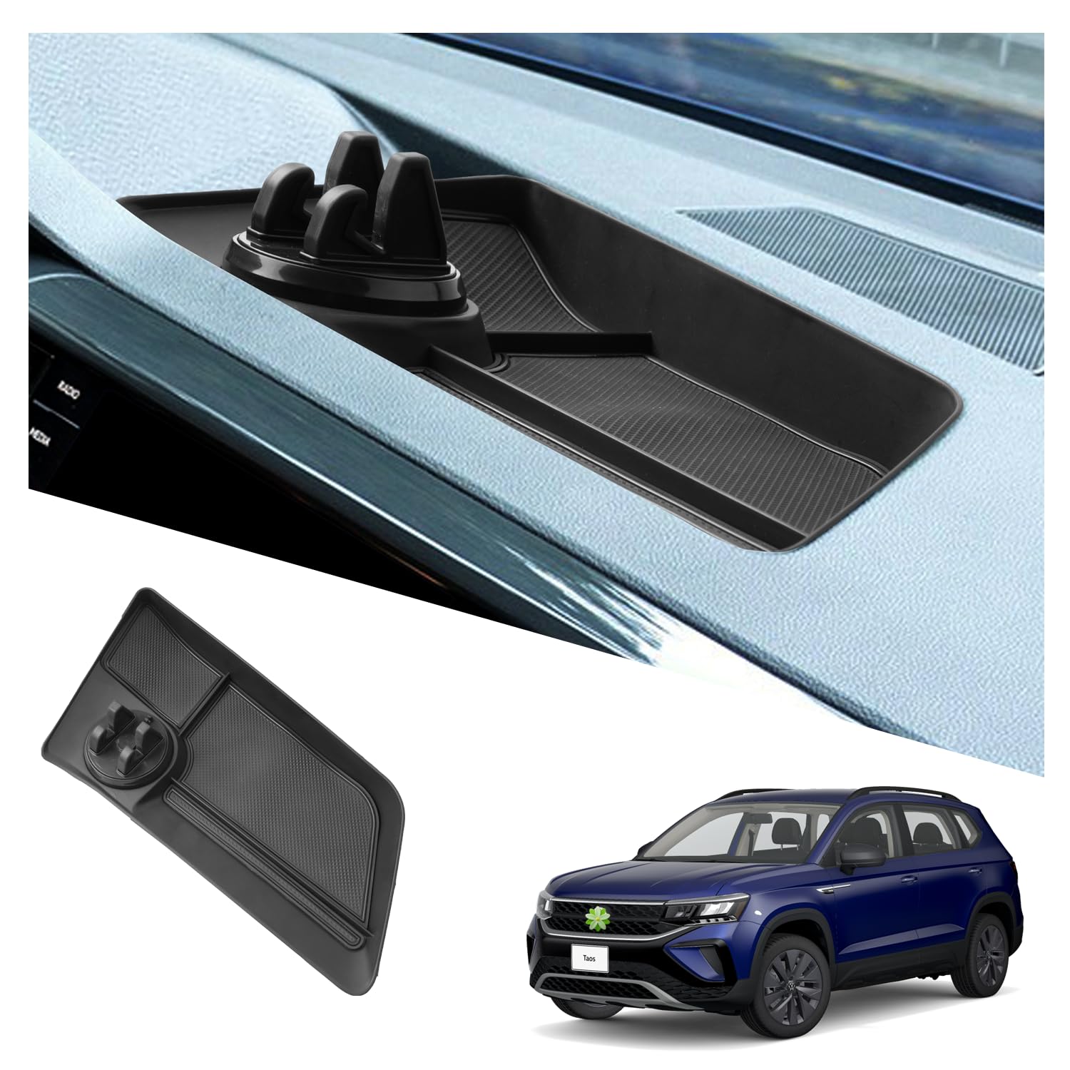 Ruiya 2025 Taos(S/SE/SEL) Behind Screen Organizer,for 2025 VW Taos Accessories Dash Storage Tray Compatible with 2022 2023 2024 2025 VW Volkswagen Taos