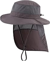 Vista 15 de Home Prefer Sombrero de sol para niños al aire libre UPF50+ Sombrero de pesca de ala ancha con solapa para el cuello