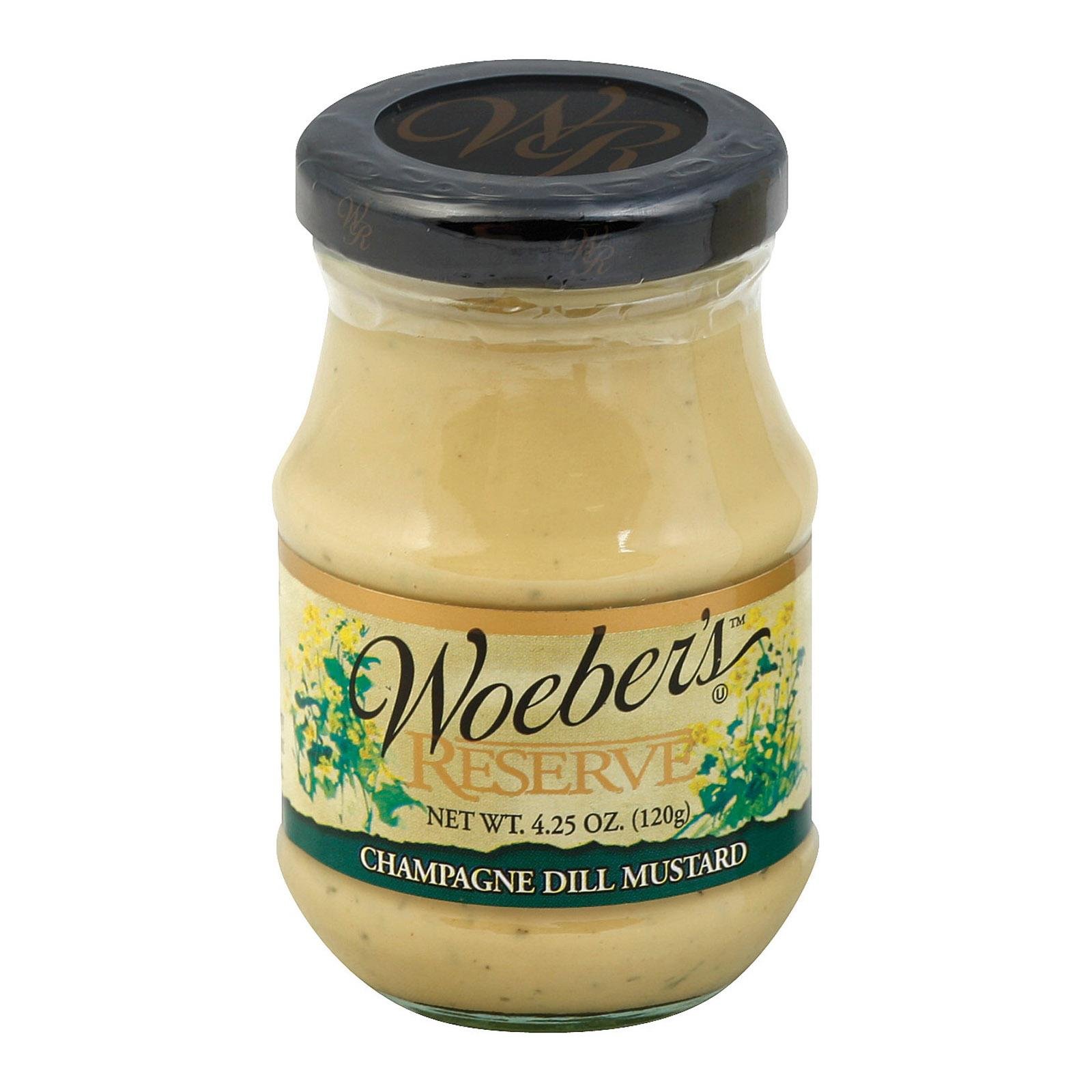 Woebers Reserve Champagne Dill Mustard, 4.25 Ounce