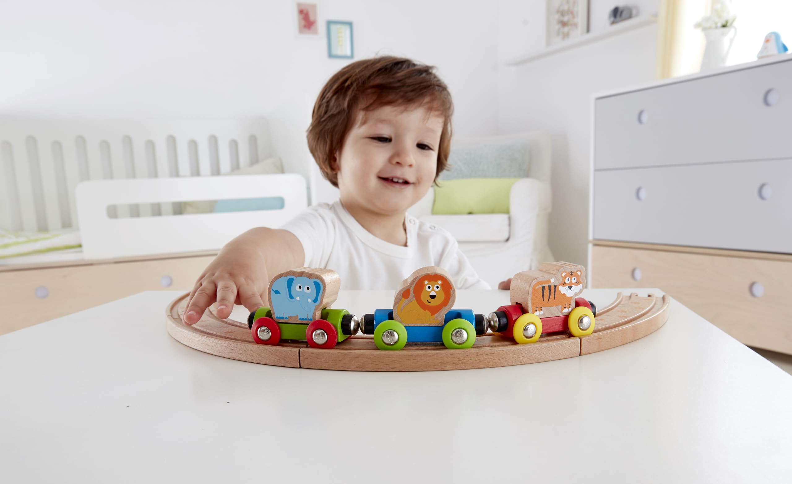 Hape E3807 Jungle Journey Railway Engine - My First Railway - Wooden Train Track Accessories