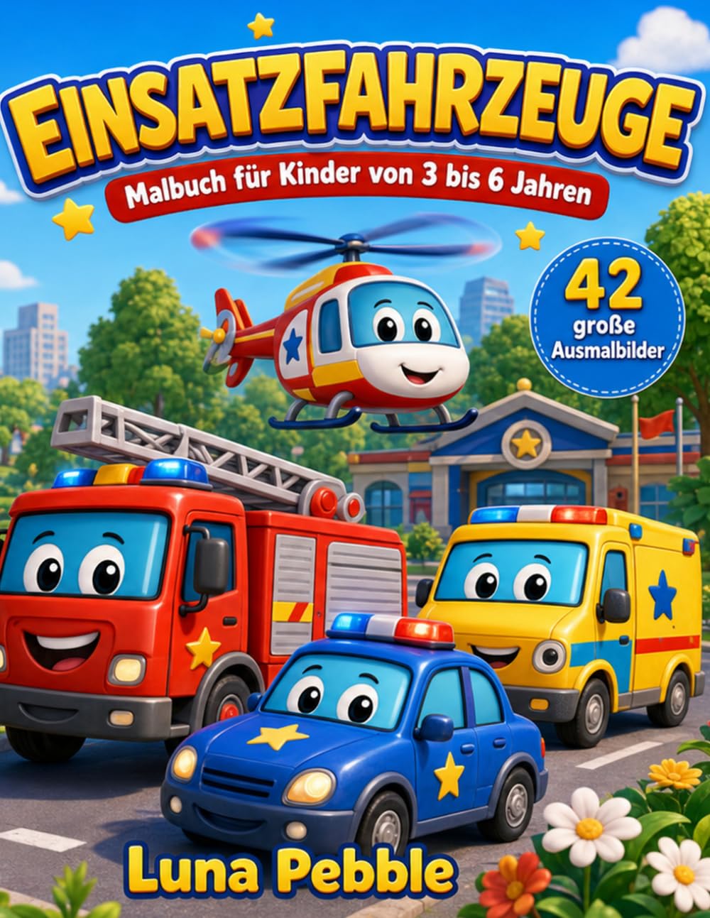 Einsatzfahrzeuge: Malbuch für Kinder von 3 bis 6 Jahren