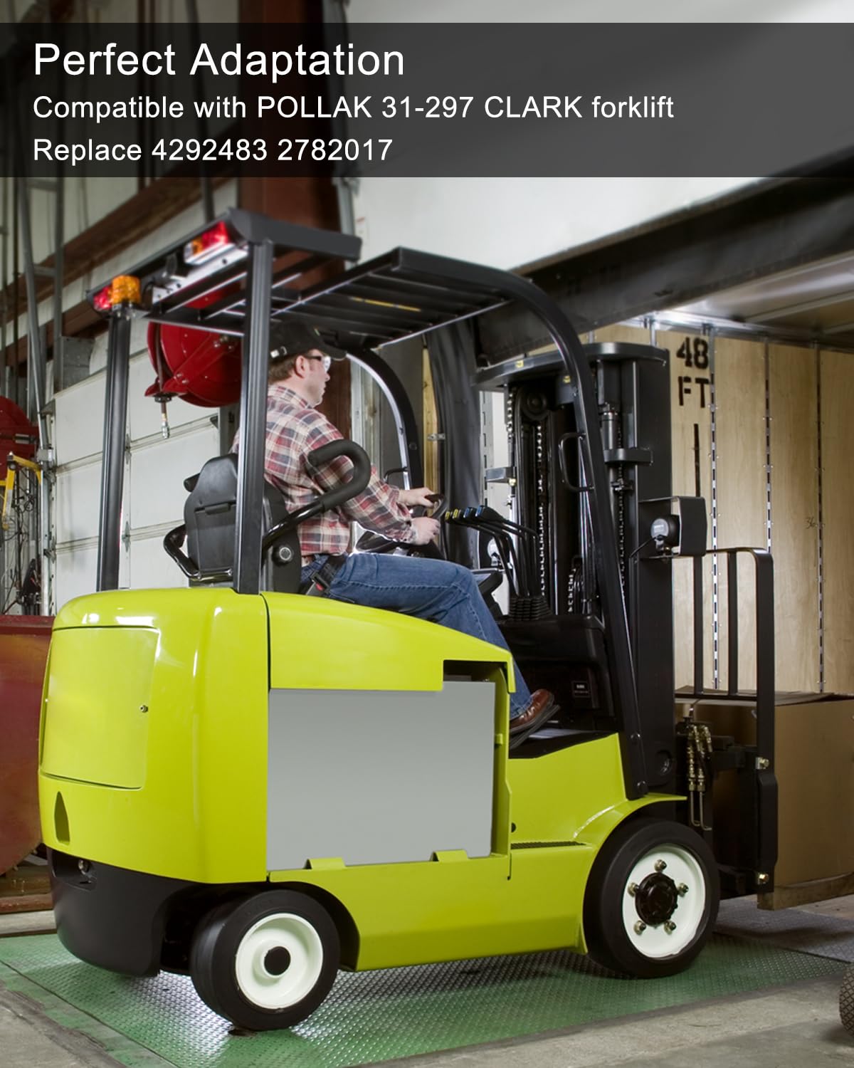 Ignition Starter Switch Replace 4292483 2782017 Compatible with POLLAK 31-297 Clark Forklifts, Starter Ignition Switch Assembly with 2 Keys