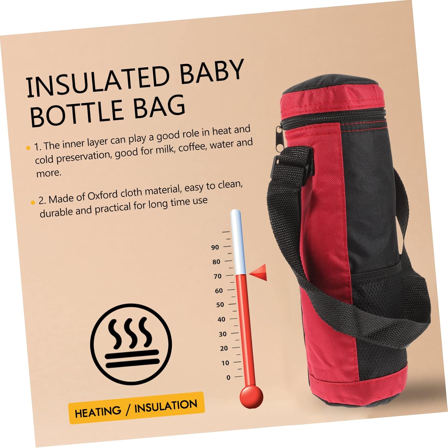 Toddmomy 2pcs Insulated Baby Bottle Bag for Travel Thermal Milk Bottle Oxford Cloth Cooler Bag Portable Breastmilk Storage for Nursing Moms