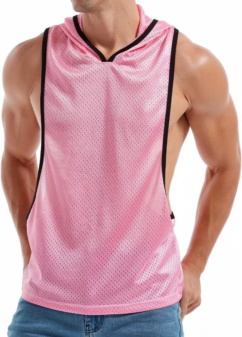 Men's Workout Hooded Tank Tops Bodybuilding Muscle Cut Off T Shirt Sleeveless Gym Hoodies - Image 2