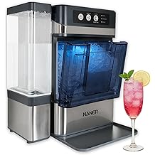 Nugget Ice Makers Countertop 42lbs/Day Large Capacity One-Click Operation Self-Cleaning Portable Ice Maker with A Detachable 3L Water Tank Scoop Included Ice Machine for Home/Kitchen/Office