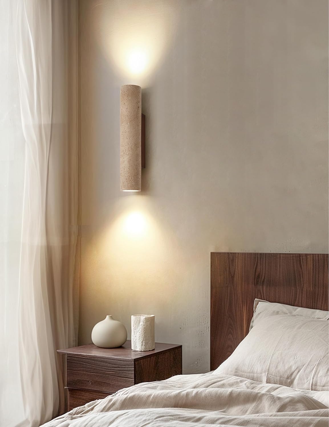Nordic Style Stone Wall lamp, Natural Marble lampshade up and Down Light, Alabaster Wall Sconce,Indoor Wall lamp, Dining Hallway, Study, Home Lighting Decoration (12.59)