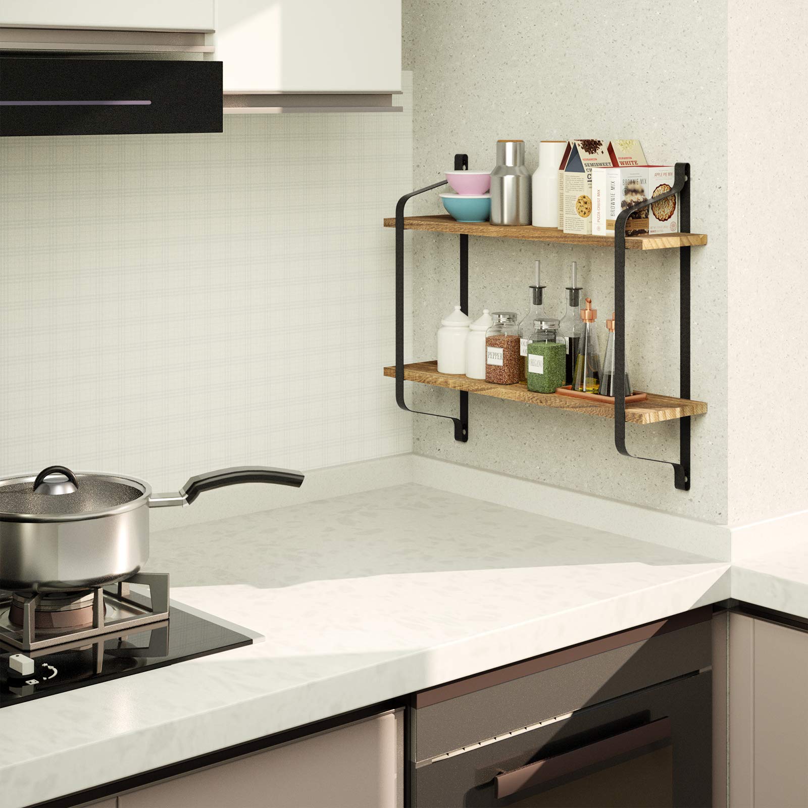 LoveKANKEI Rustic Floating Shelves Wall Mounted Industrial Wall