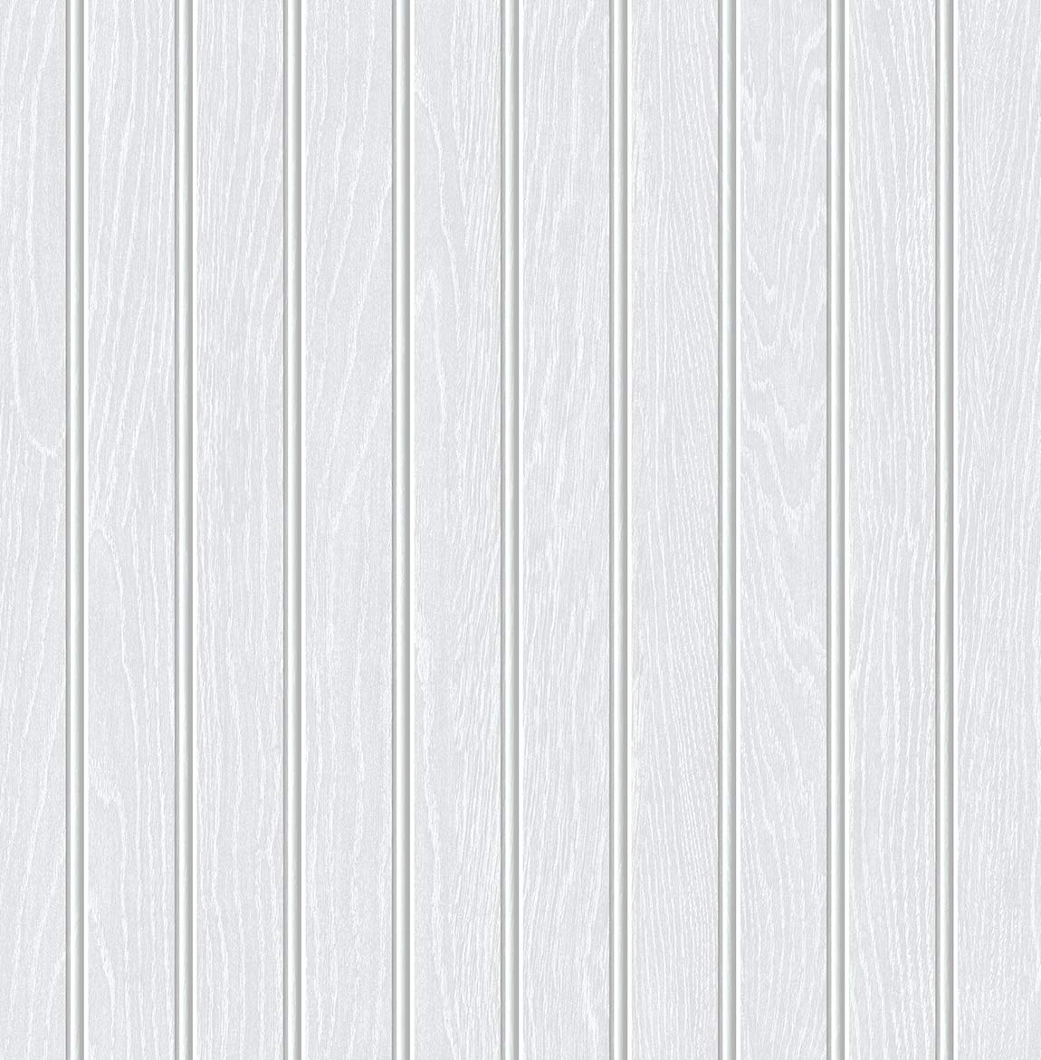 NextWall Pearl Gray Faux Beadboard Wallpaper