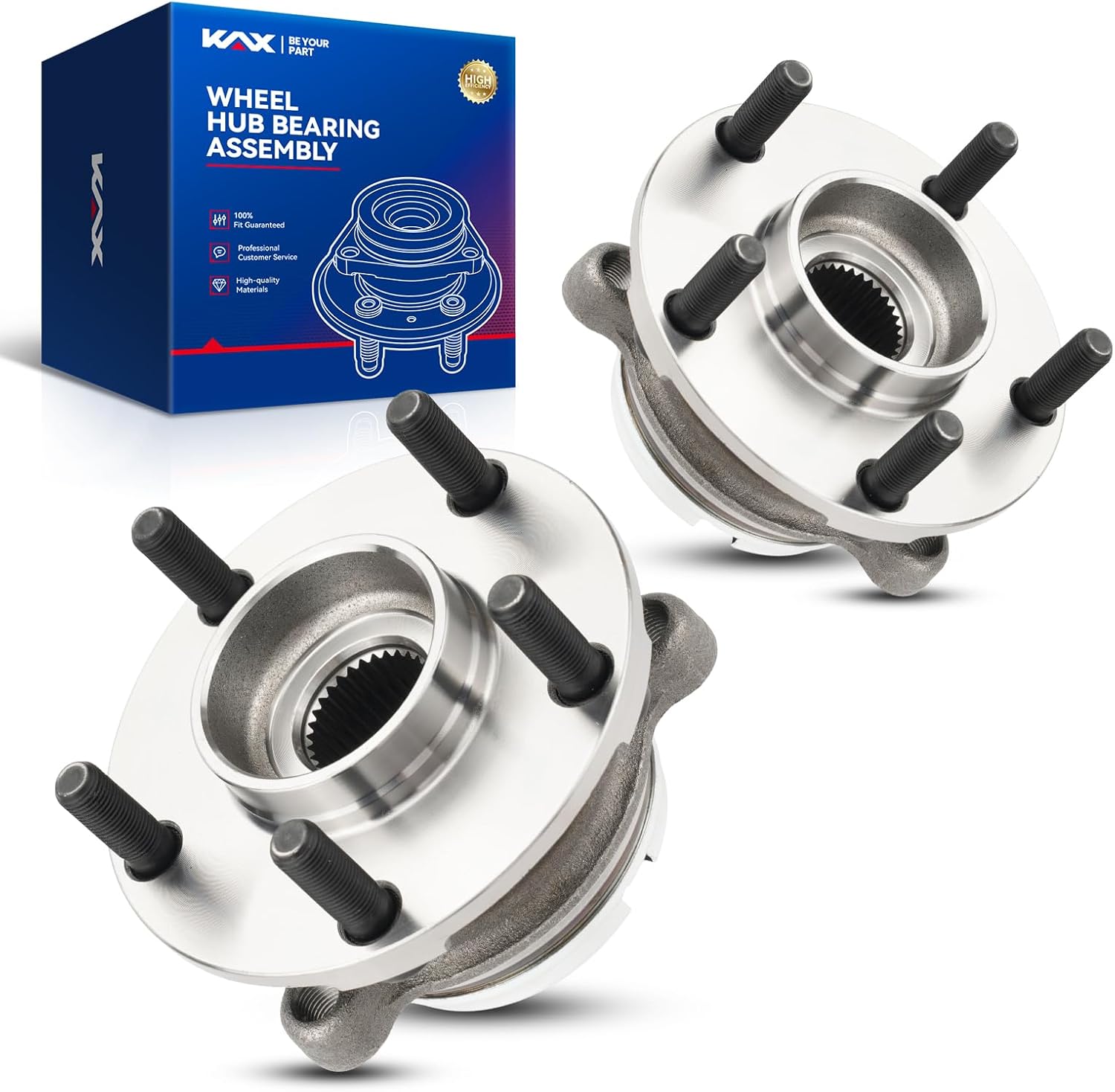 KAX 513296 Pair Front Wheel Bearing fit for 2007-2018 Nissan Altima, 2009-2019 Nissan Murano, 2013-2020 Nissan Pathfinder,5 Lug