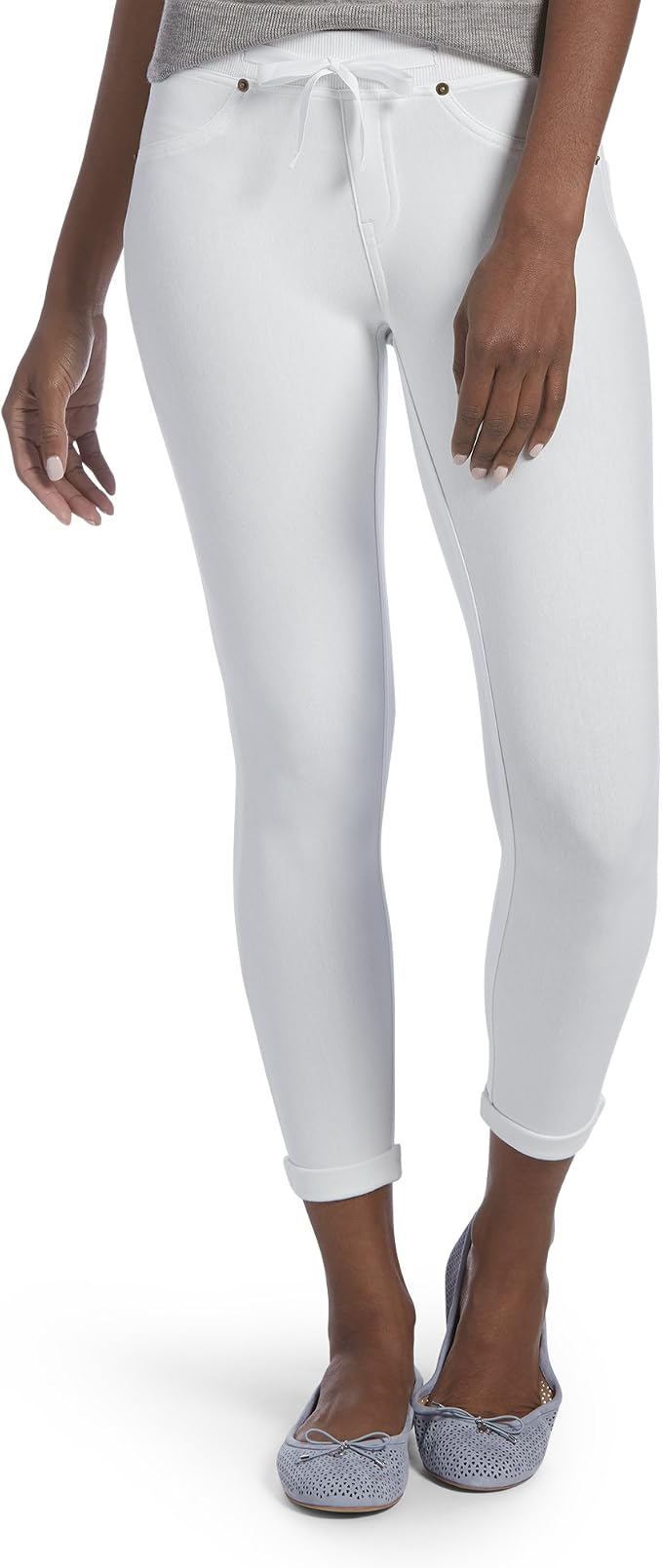 Sweatshirt Denim Cuffed Capri Leggings 
