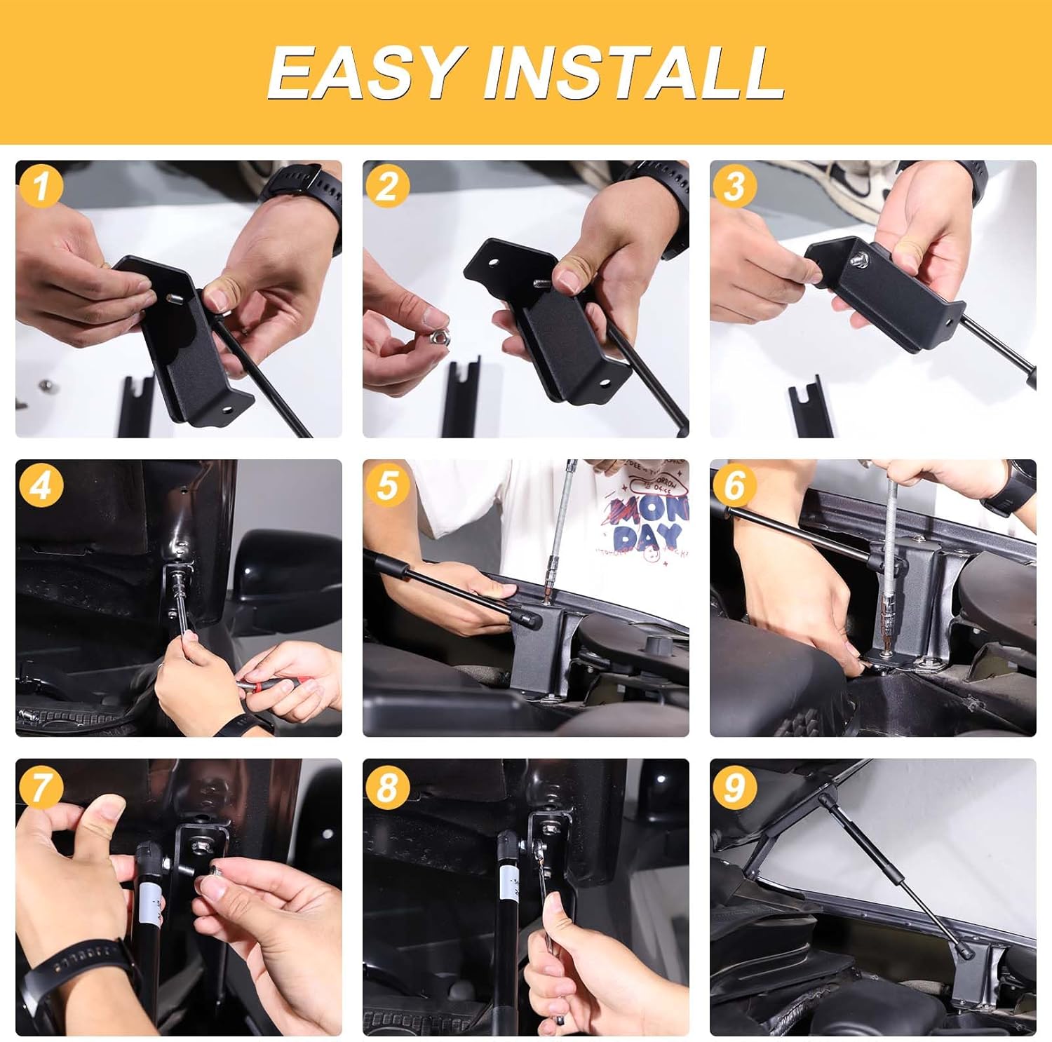 Front Hood Lift Supports Kit Compatble with Honda Pilot 2016-2022, Front Hood Hydraulic Rod Gas Charged Strut Shocks Bar Car Accessories