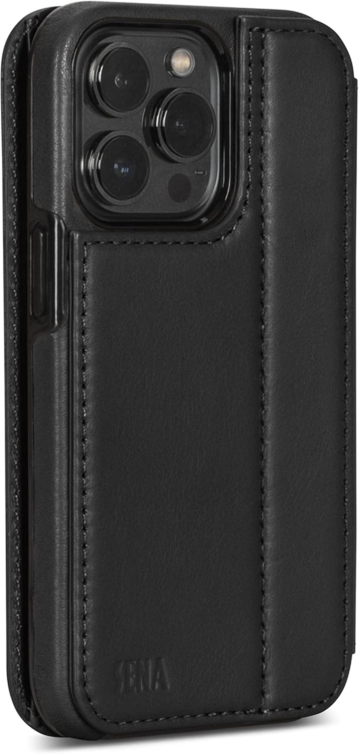 Sena Wallet Book for iPhone 13 and iPhone 13 Pro (Black)