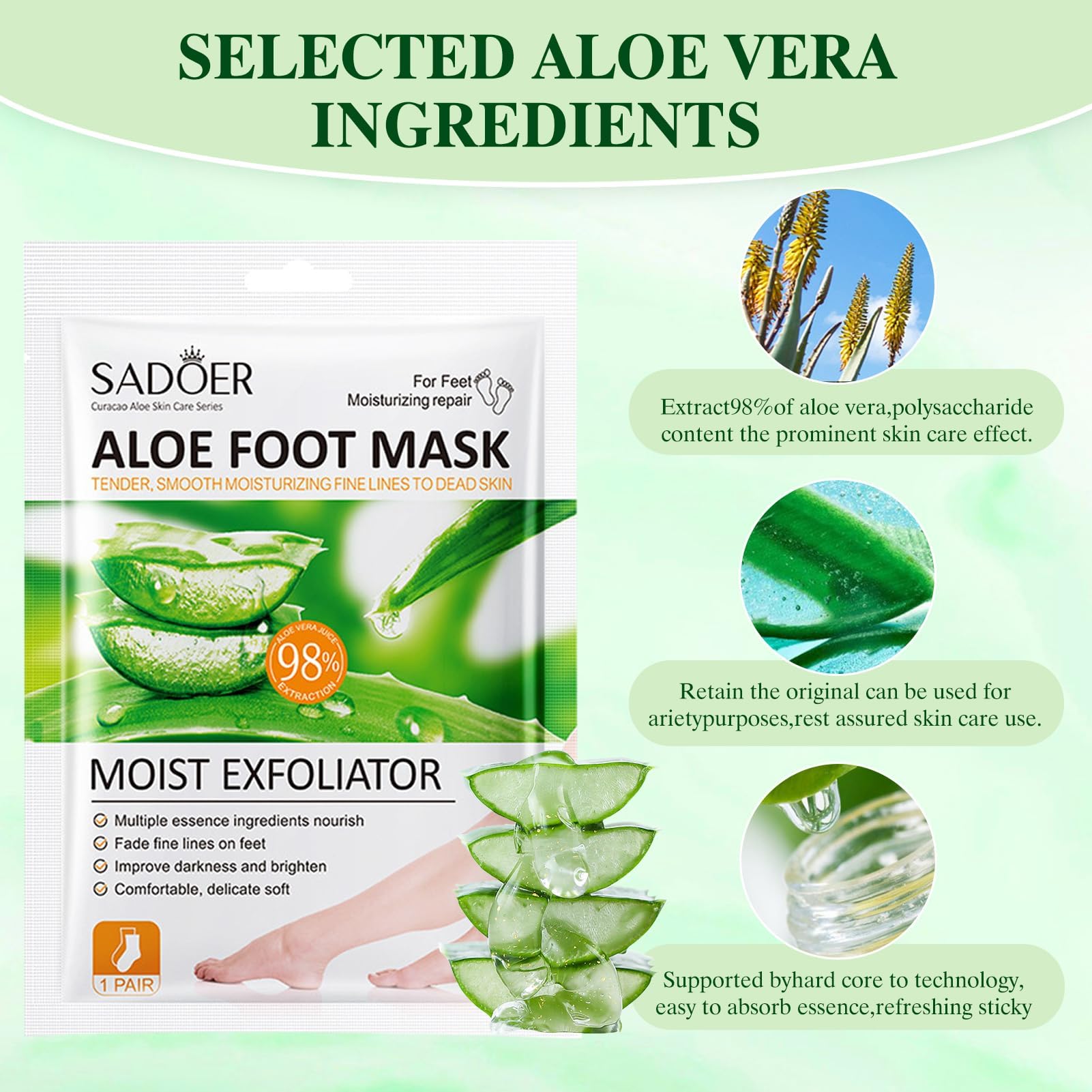6 paia Maschera Esfoliante Piedi,Peeling Piedi,Idratante,Secchi e Screpolati,con Kit Pedicure per Uomo e Donna,Aloe Vera
