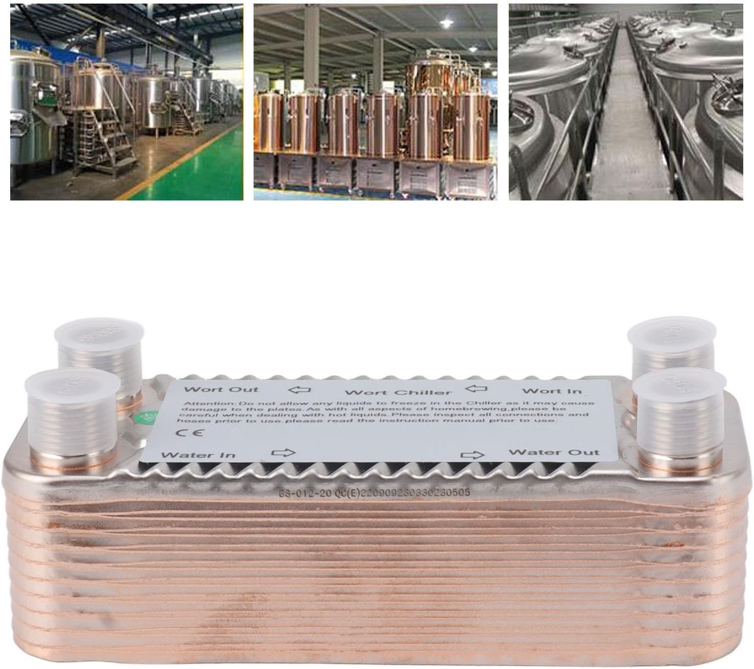 Homebrew Wort Chiller Super Efficient Counterflow Plate Stainless Steel Heat Exchange for Ale Beer, Wort