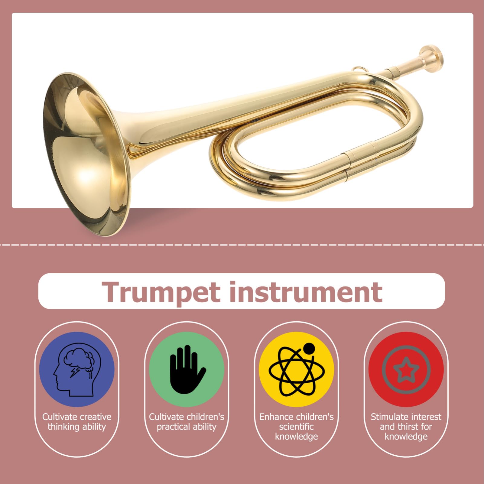 BESPORTBLE Kupfer Bugle Trompete Militärorchester Kavallerie Horn für Anfänger Klare Klang Trompete Bugle Blasinstrument für Schulband