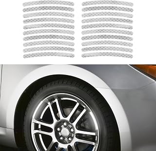 20PCS Reflective Car Wheel Decorative Stripe Stickers, Night Safety Warning Tape Sticker, Anti-Scratch Tire Rims Sticker, Automotive Exterior Accessories Universal for Car Motocycle Bike