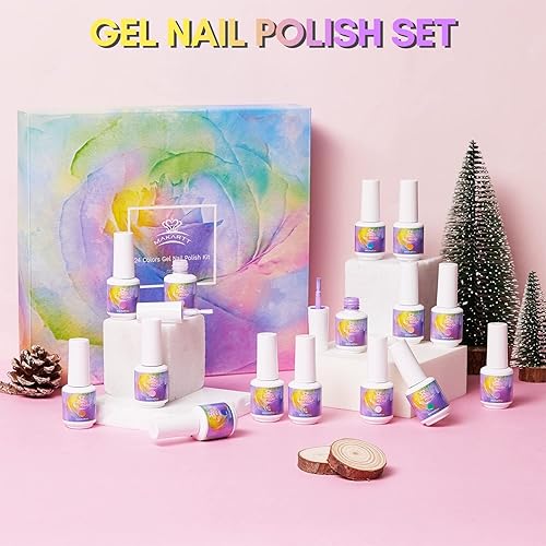 Miniatura 2 de Makartt Kit de esmalte de uñas de gel de 22 colores, juego de esmalte de gel semipermanente, blanco, nude, naranja, otoño, arco iris, kit de uñas de