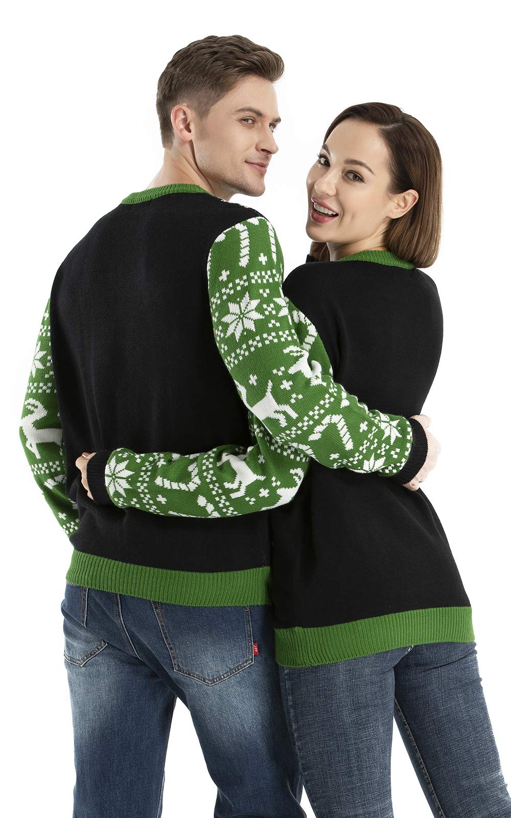 OFF THE RACK Suéter feo de Navidad para hombre - - Medium