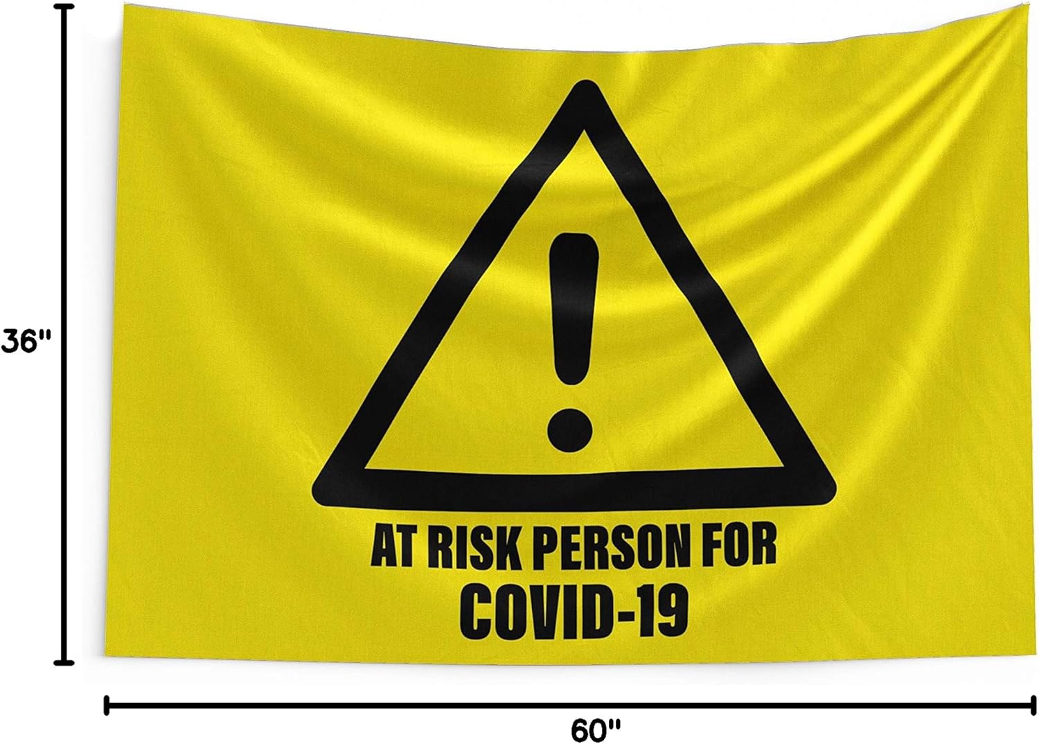 at Risk Display Caution Warning Quarantine Area Large Tapestry Decorative Banner Outdoor Stop The Spread Fight Against House Porch - 3' x 5'
