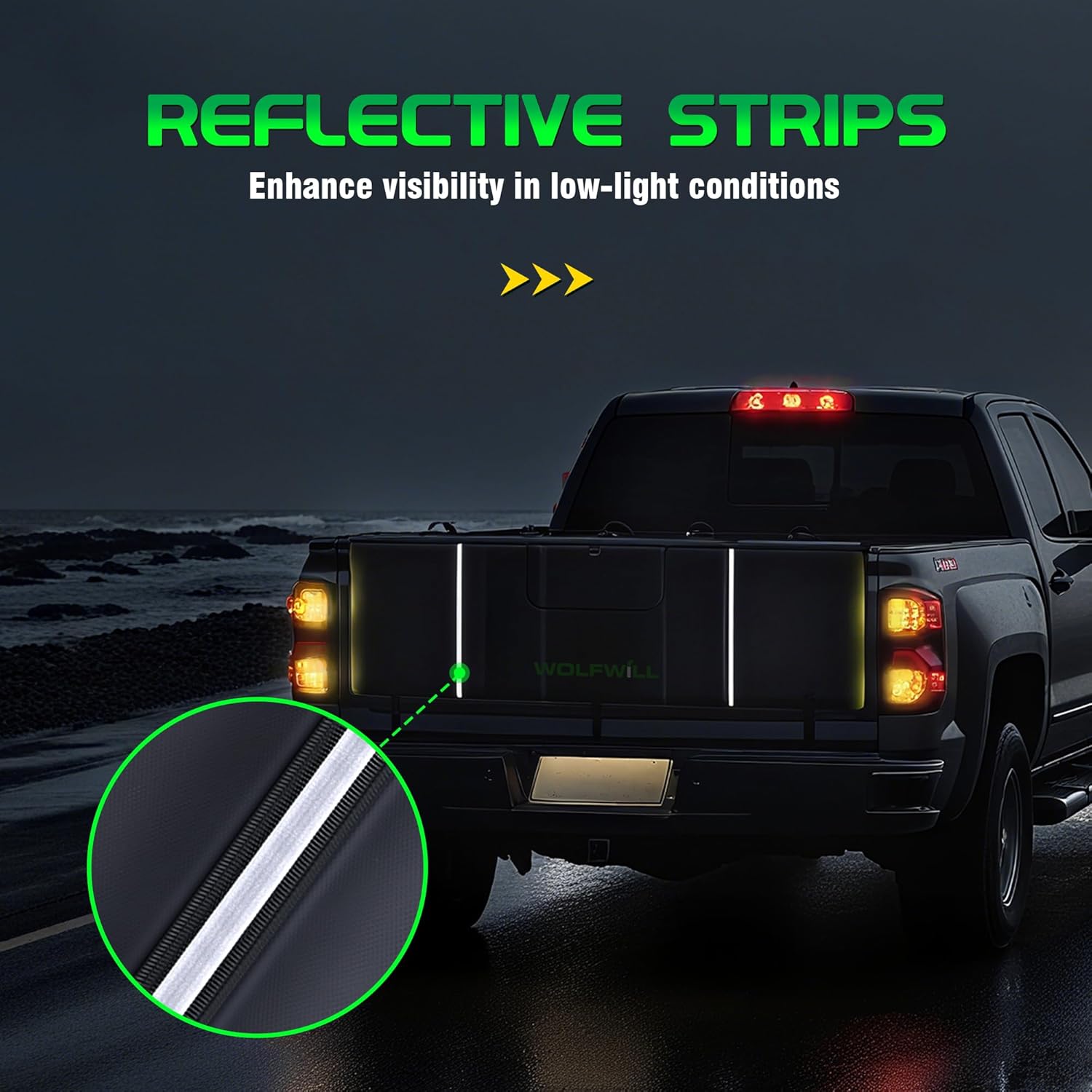 Upgraded Tailgate Bike Pad, Waterproof Truck Tailgate Pad Cover for 5 Mountain Bikes with Reflective Strips Tool Pocket Rear Camera Opening