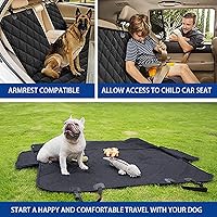 Vista 5 de BESULEN Funda de asiento trasero para perro, impermeable, tipo banca, compatible con reposabrazos y cinturón de seguridad, protector universal