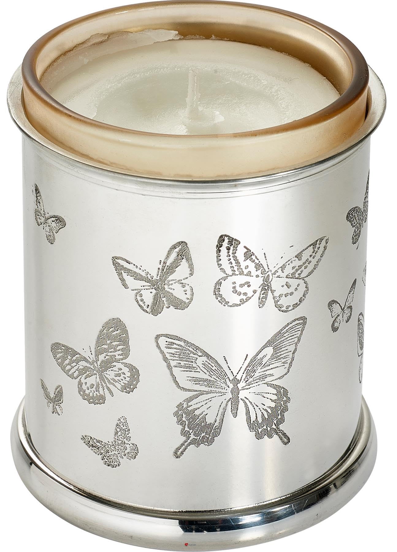 I LUV LTD Votivo Vela Poseedor Estaño Diseño de Mariposa Viene con Vela Brillante Pulido Finalizar Accesorios de Decoración del Hogar Posibilidad de Grabado