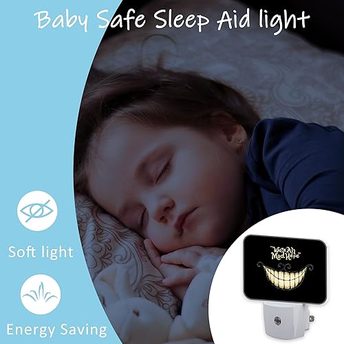Miniatura 5 de Luz nocturna de Halloween sonrisa enchufable lámpara de noche LED de pared con sensor inteligente del anochecer al amanecer lámpara para adultos