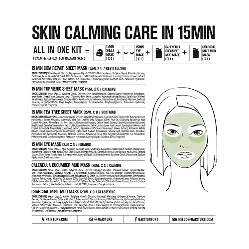 Miniatura 9 de Naisture NAISTUREKit de rescate de 15 minutos para cuidado y belleza de desintoxicación de la piel, máscara de reparación de Cica, máscara de