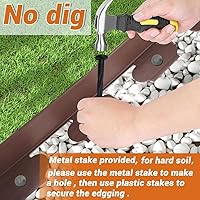 Vista 5 de Borde de borde de paisaje, sin excavación, bordes de plástico para paisajismo, borde de jardín, bordes de césped, bordes de jardín sin excavación