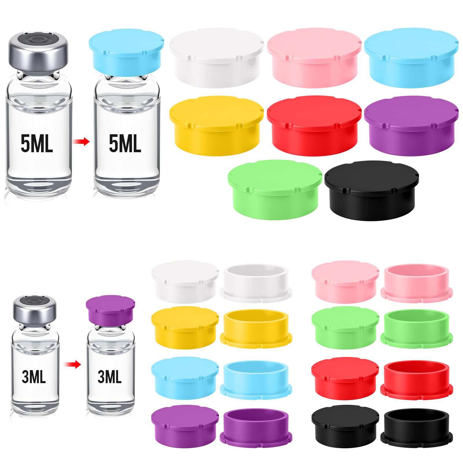 Mifoci 24 Pack Peptide Vial Caps for 3ml 5ml 10ml Bac Water