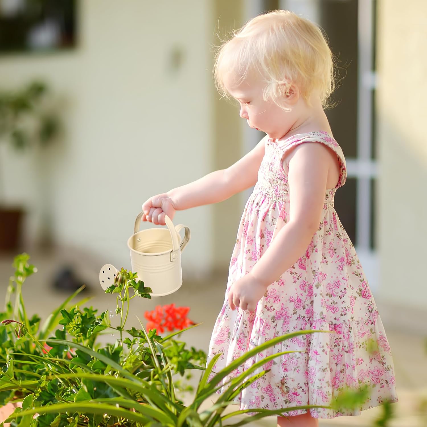 YARNOW 5 Pcs Small Metal Watering Can Mini Watering Can Colorful Cans for Garden Home (Random Color)
