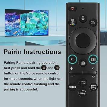BN59-01385A Solar Voice Remote Replacement for Samsung Frame TV Remote with Bluetooth Rechargeable Solar Cell, Compatible with Samsung TVs 2021-2023 Frame Serif Crystal UHD Neo QLED OLED TVs
