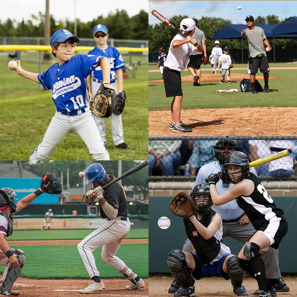 Pelotas De Béisbol 9 Pulgadas PU Cosido a Mano Espuma Suave Softball para Competiciones